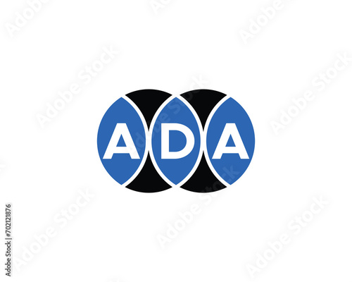 ADA logo design vector template. logo, design, logo design, vector, letter, monogram, creative, icon, template, sign, symbol, brand, unique, initial, modern, alphabet.