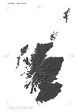 Scotland - Great Britain shape isolated on white. Bilevel elevation map
