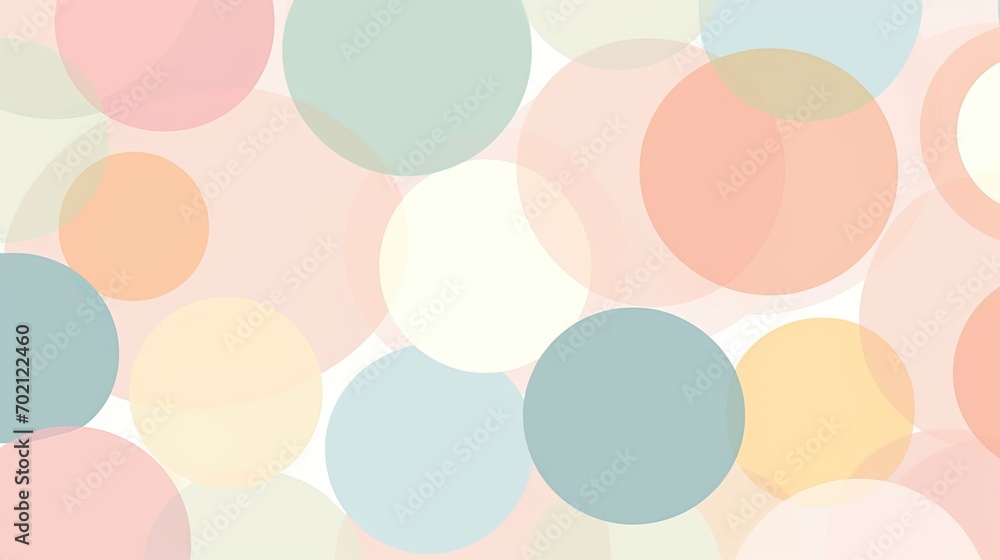 Abstract colorful random circles pattern with pastel colors background.