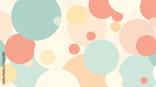 Abstract colorful random circles pattern with pastel colors background. © Xabrina