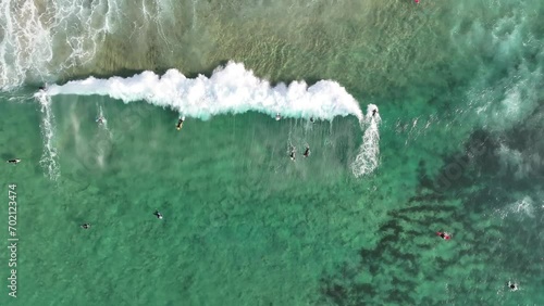 Maroubra beach surfing sydney australia aerial 4k water sports turquoise sea  photo
