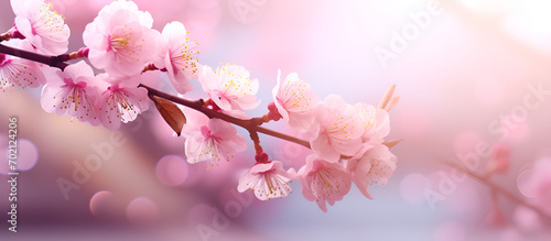 A branch of cherry blossoms with pink flowers © Maria
