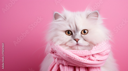 Funny cat in a summer scarf
