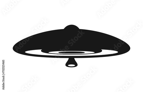 A Space UFO black Silhouette vector