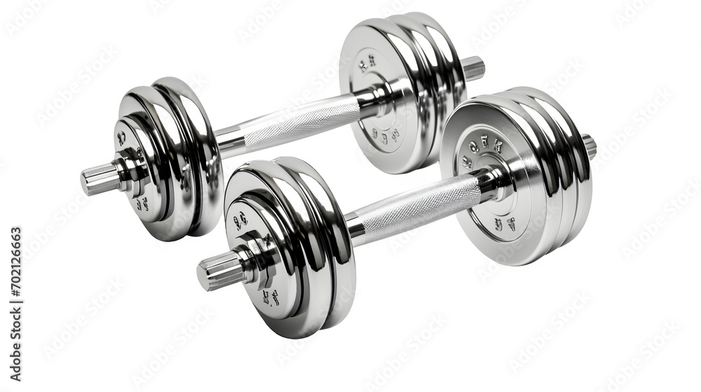 Naklejka premium Dumbbell Image, Transparent Workout Equipment, PNG Format, No Background, Isolated Fitness Tool, Strength Training Gear