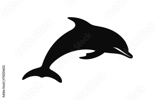 A Dolphin vector silhouette isolated on a white background