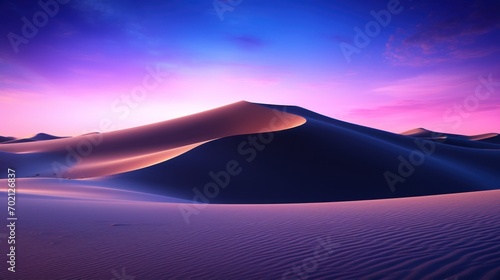 Surreal Desert Dunes Under Twilight Sky