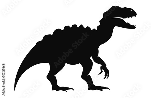 A Dinosaur Vector black Silhouette isolated on a white background