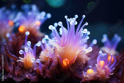 Nudibranch Extravaganza: Close-up of colorful nudibranchs against a backdrop. © OhmArt
