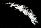 South Georgia - South Georgia and the South Sandwich Islands shape isolated on black. Low-res satellite map