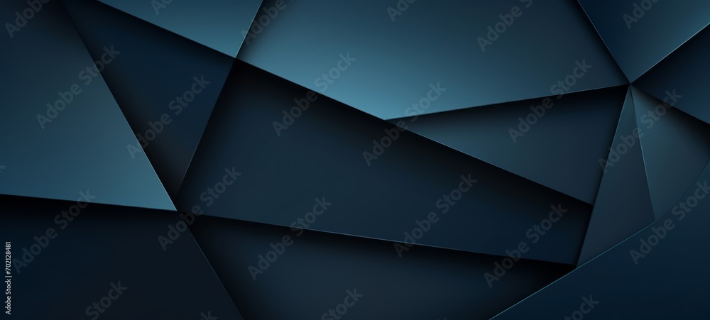 Abstract texture dark blue background banner panorama long with 3d geometric triangular gradient shapes for website, business, print design template metallic metal paper pattern illustration wall Abstract texture dark blue background banner panorama long with 3d geometric triangular gradient shapes for website, business, print design template metallic metal paper pattern illustration wall