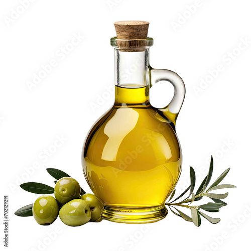 fresh olives and oil isolated on transparent background 