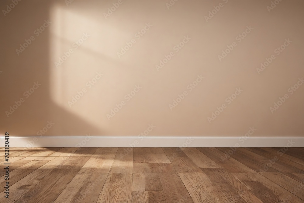 Empty room with peach fuzz wall and natural light. Abstract minimalist background with copy space for product presentation. Empty room with peach fuzz wall and natural light. Abstract minimalist background with copy space for product presentation.