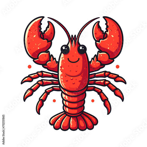lobster shrimp - cartoon on transparent background photo