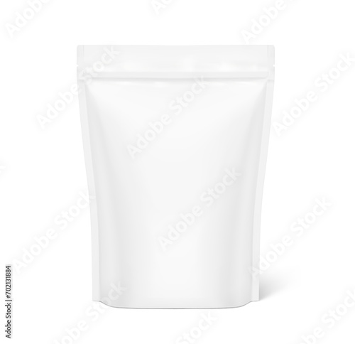 Realistic stand up pouch bag mockup with transparent shadow. Illustration ready for your design. It can be used in the adv, promo, package, etc.