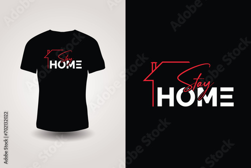 Stay home t-shirt template design