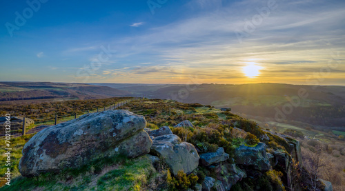 sunset over the mountains, Millstone Edge