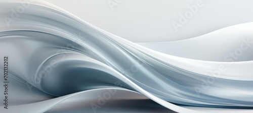 Abstract white wave flow background. Generative AI technology. 