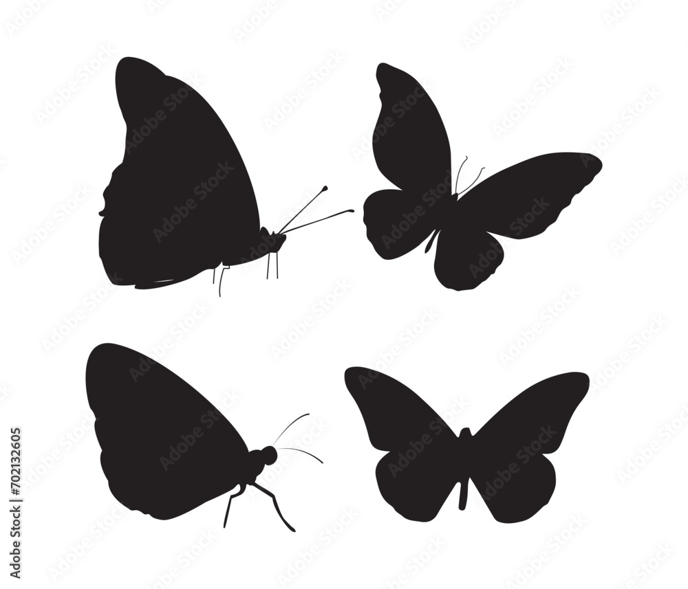 Naklejka premium vector collection of butterfly silhouettes