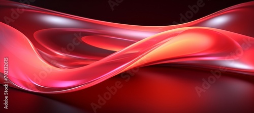 Abstract dynamic red light wave flow background. Generative AI technology. 