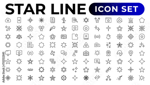 Star icon collection. Different stars set.Outline icon collection.