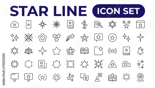 Star icon collection. Different stars set.Outline icon collection.