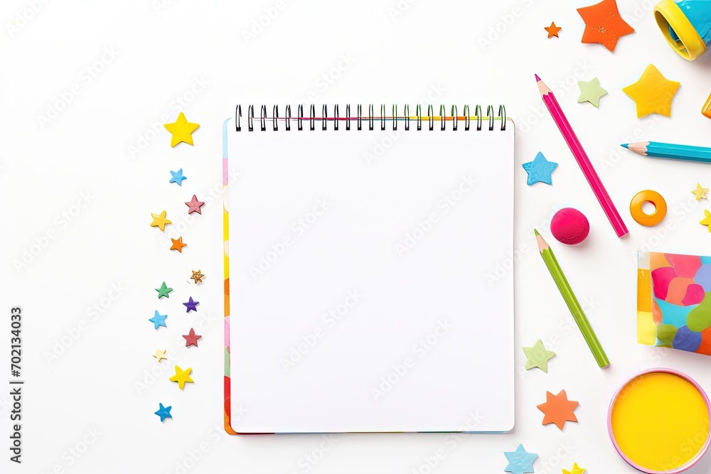 School stationery isolated on white background
School stationery isolated on white background