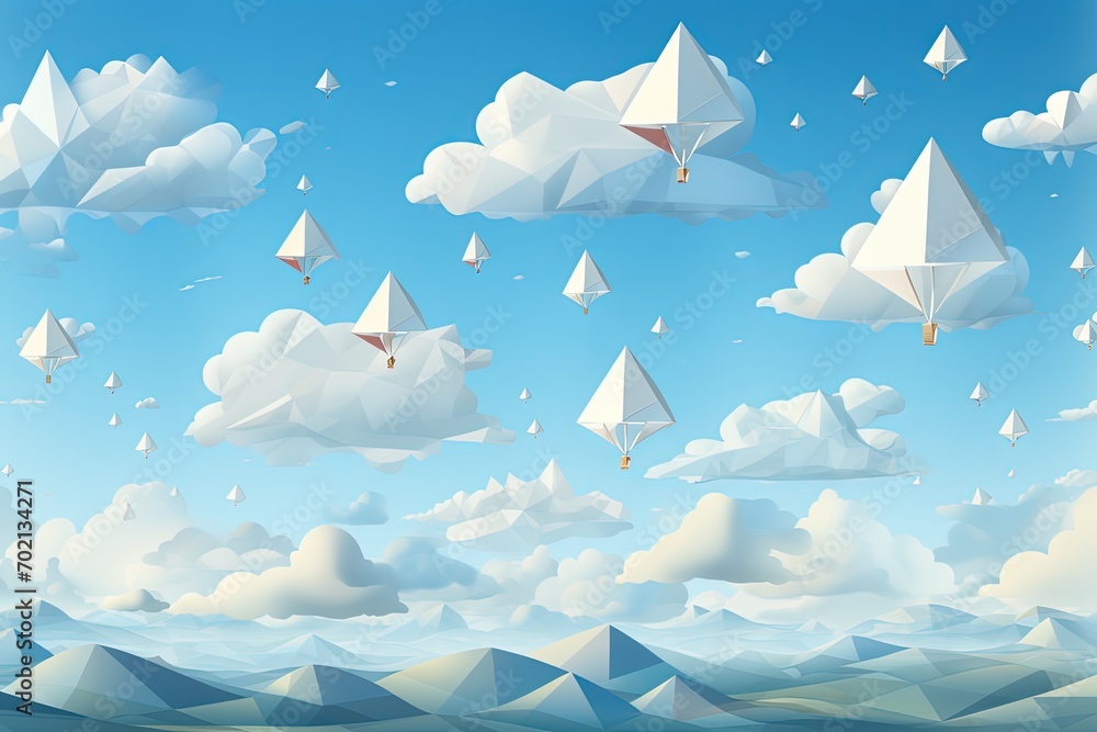 Obraz premium Vector paper airplane for creative concept