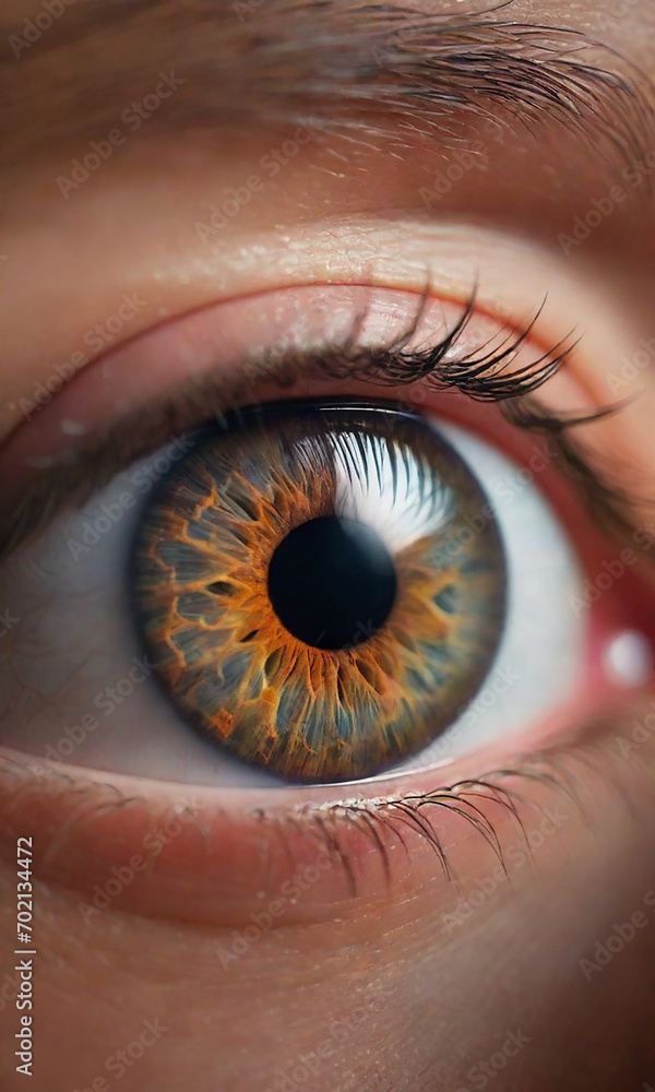 Fototapeta premium Macro plan of the female eye, painted eyelashes