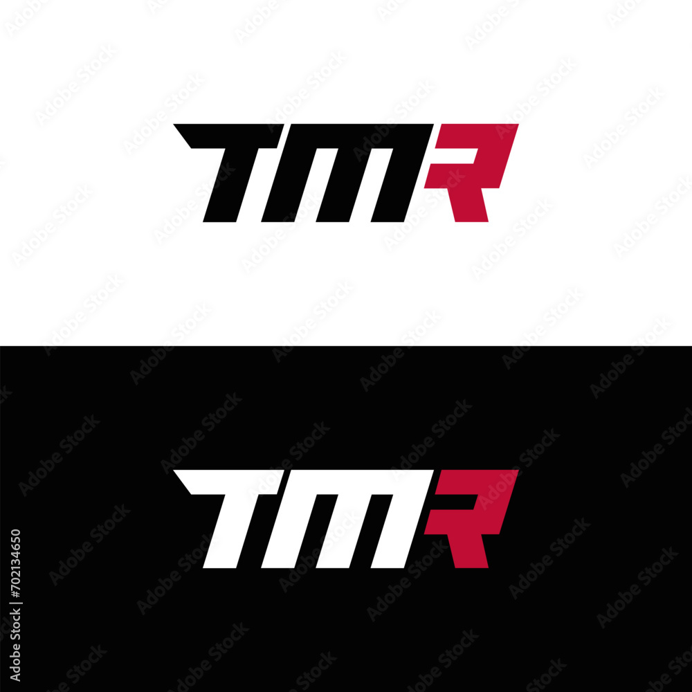 Obraz premium TMR logo. T M R design. White TMR letter. TMR, T M R letter logo design. Initial letter TMR linked circle uppercase monogram logo. T M R letter logo vector design.