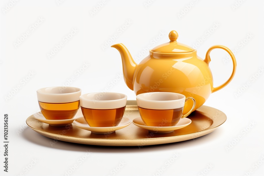 Luxury Tea set new year theme on white background, isolated on a white background PNG Luxury Tea set new year theme on white background, isolated on a white background PNG