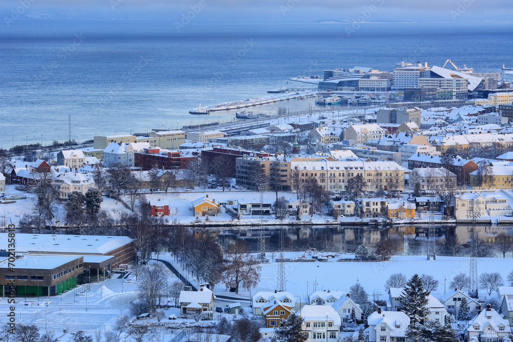 Aerial view of the Norwegian city Trondheim