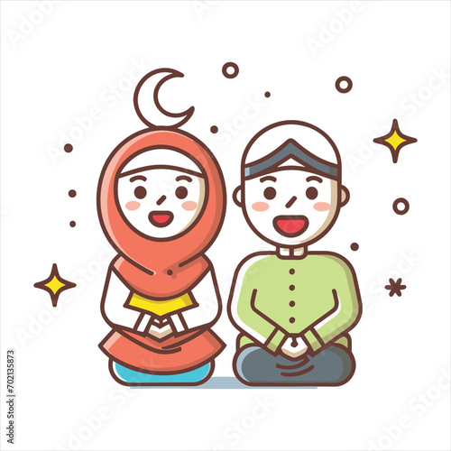 Muslim couple illustration 