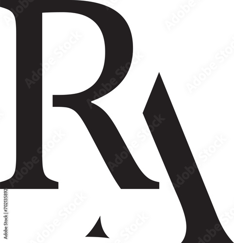 Minimal elegant monogram art logo. Outstanding professional trendy awesome artistic AR RA initial based Alphabet icon logo