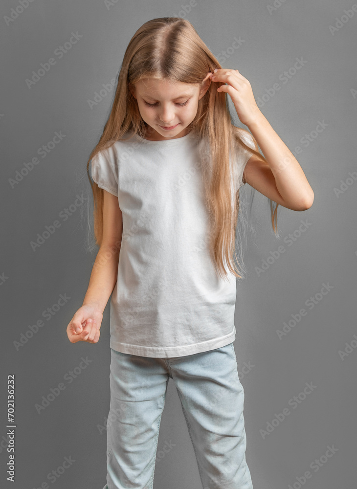 Portrait of cute little girl with long light hair Portrait of cute little girl with long light hair
