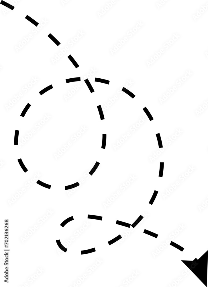 Vector hand drawn dashed arrow. Curved dotted arrow. Zigzag arrow stripes. Doodle, sketch style. Isolated Vector illustration. Vector hand drawn dashed arrow. Curved dotted arrow. Zigzag arrow stripes. Doodle, sketch style. Isolated Vector illustration.