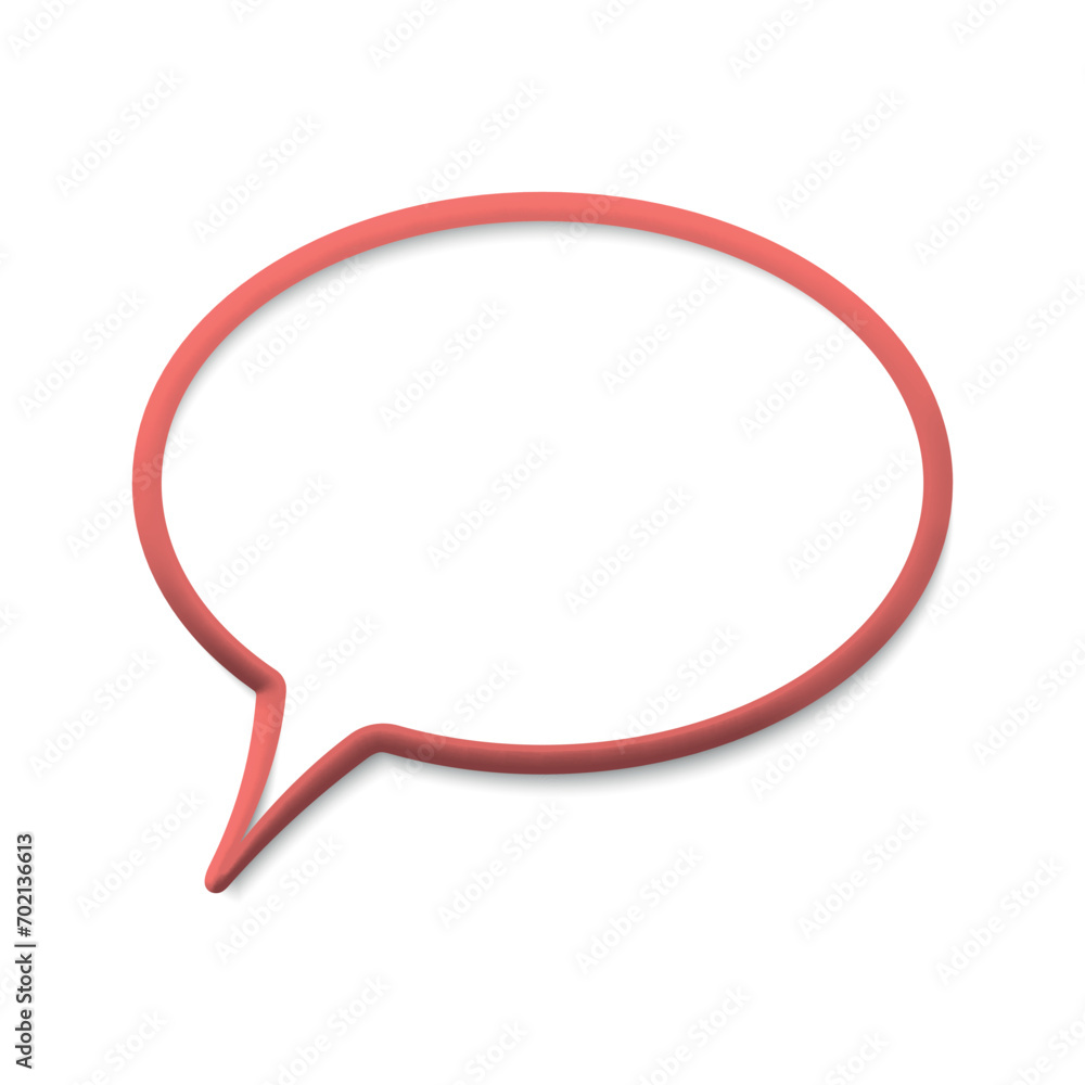 Fototapeta premium 3D speech bubble icon, isolated on background.