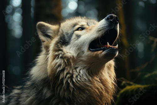White predator wild nature animal wildlife howling mammal wolf pack photo