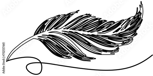 line art of feather sillhouette