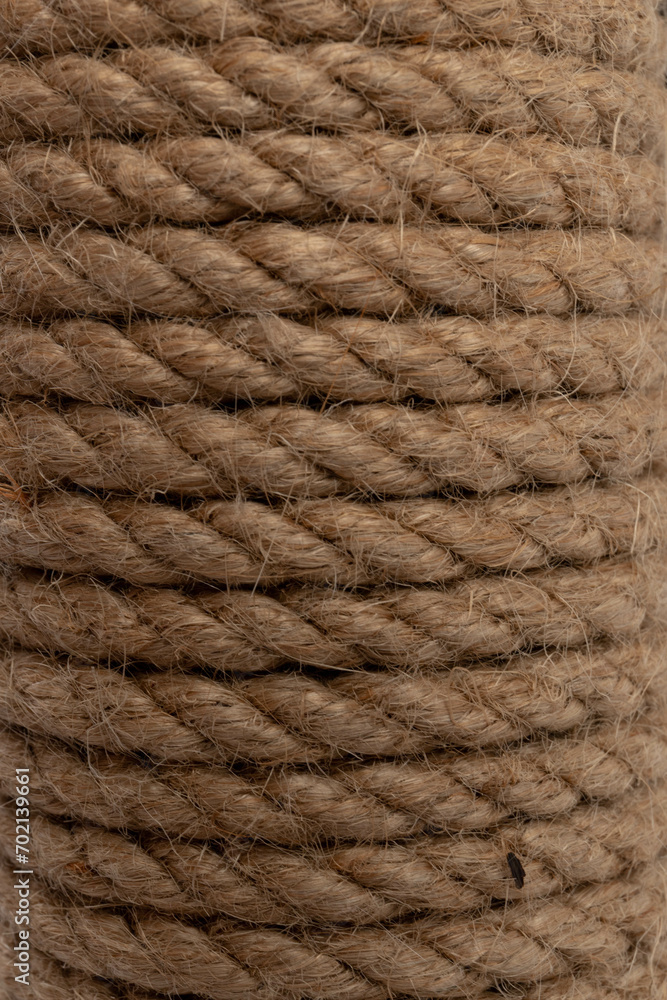Sisal rope cat scratcher in close-up. Sisal rope cat scratcher in close-up.