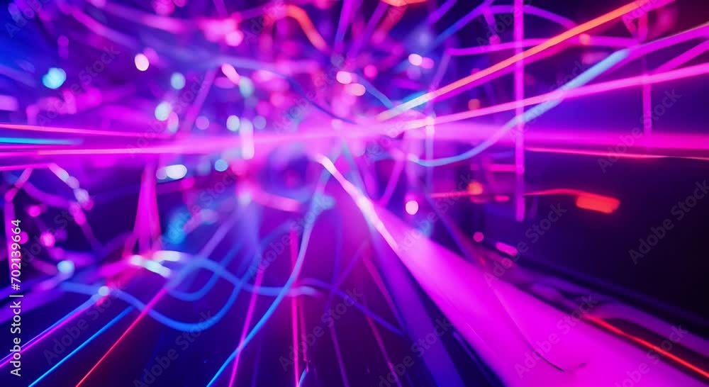 Bright neon lines intertwining in virtual space. The concept of the digital world and network activity. Bright neon lines intertwining in virtual space. The concept of the digital world and network activity.