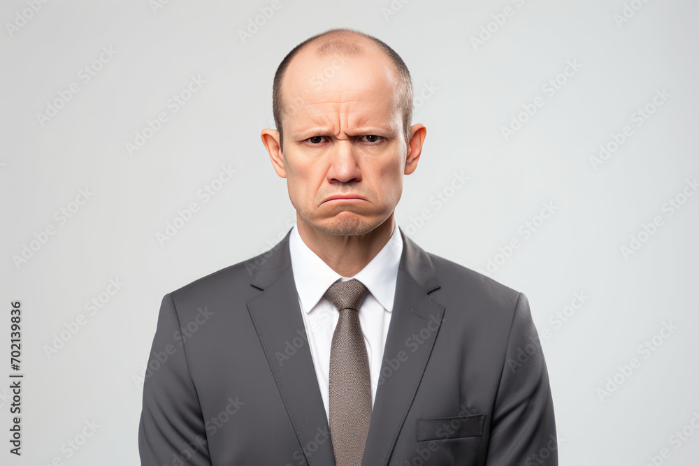 Portrait of businessman who frowns Portrait of businessman who frowns