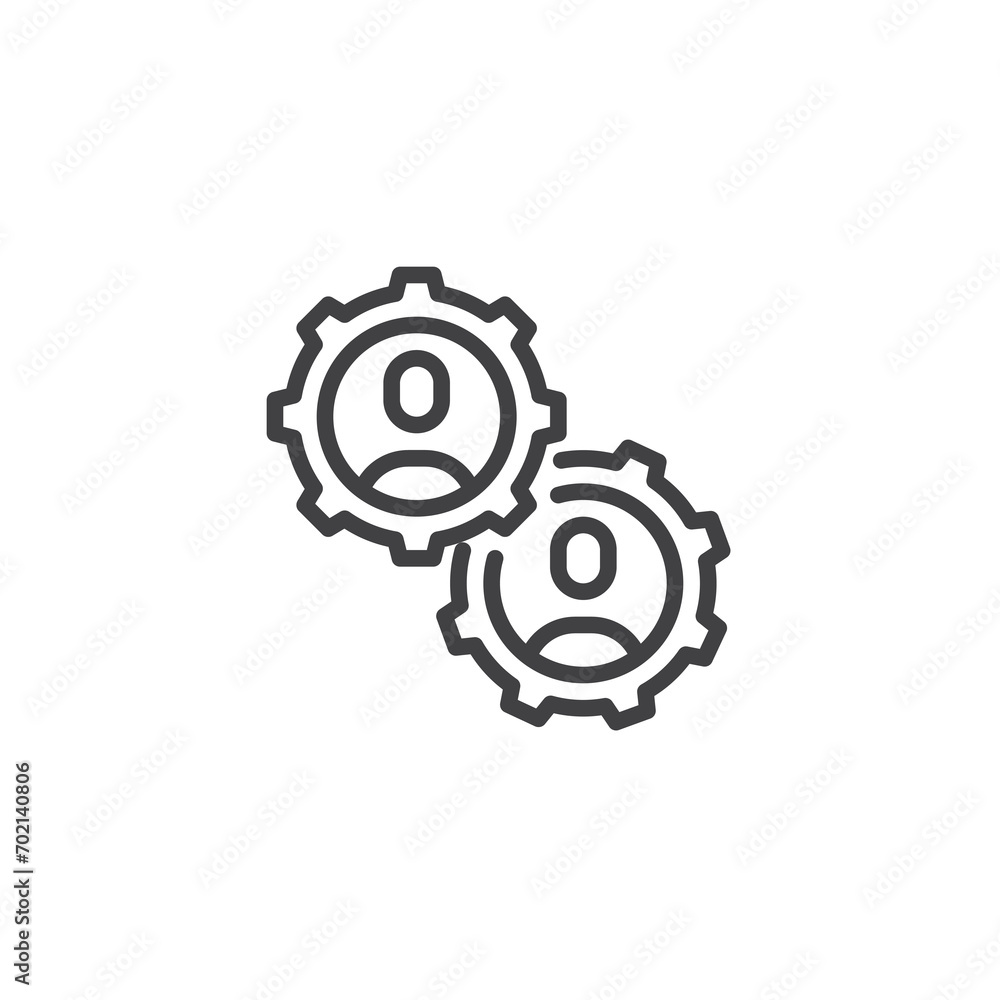 Teamwork, collaboration line icon Teamwork, collaboration line icon
