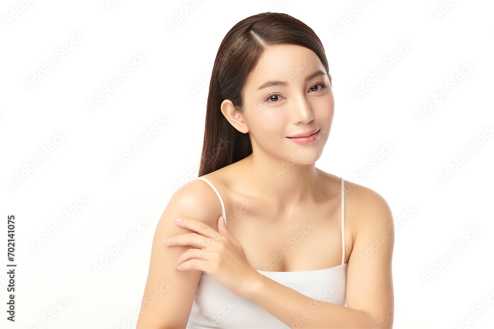 Beautiful young asian woman with clean fresh skin on white background, Face care, Facial treatment, Cosmetology, beauty and spa, Asian women portrait. Beautiful young asian woman with clean fresh skin on white background, Face care, Facial treatment, Cosmetology, beauty and spa, Asian women portrait.