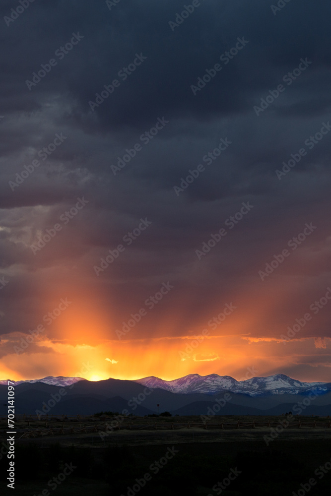 Colorado Sunset over Mountains