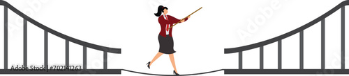 Risk, Tightrope, Tightrope Walking, Morality, Walking, Businesswoman