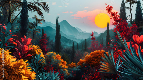 fantasy garden soft colors illustration abstract decorative painting