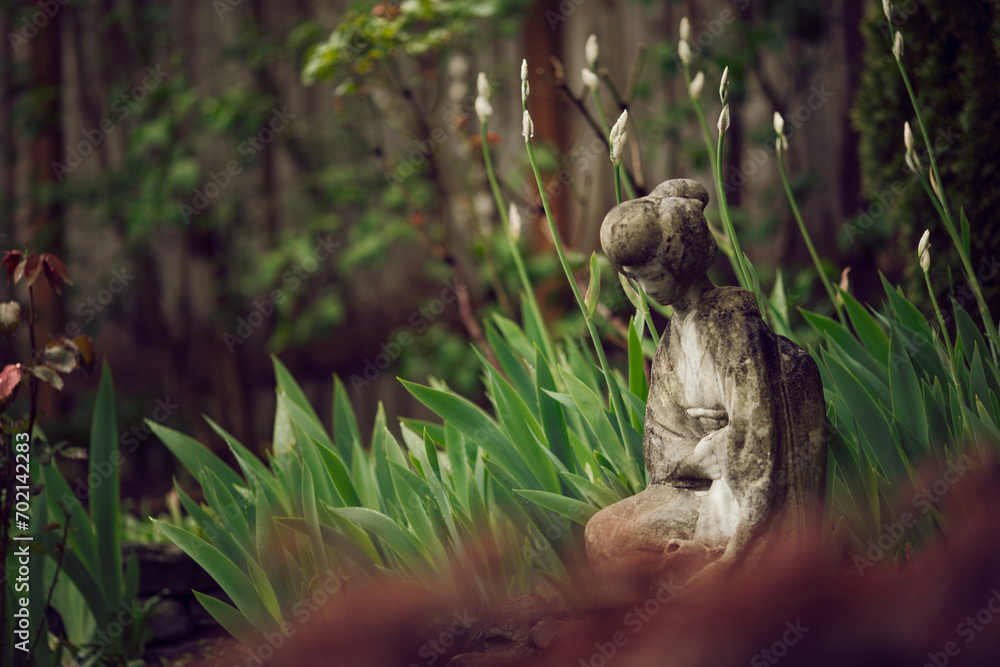 Garden with Japanese Statue Garden with Japanese Statue