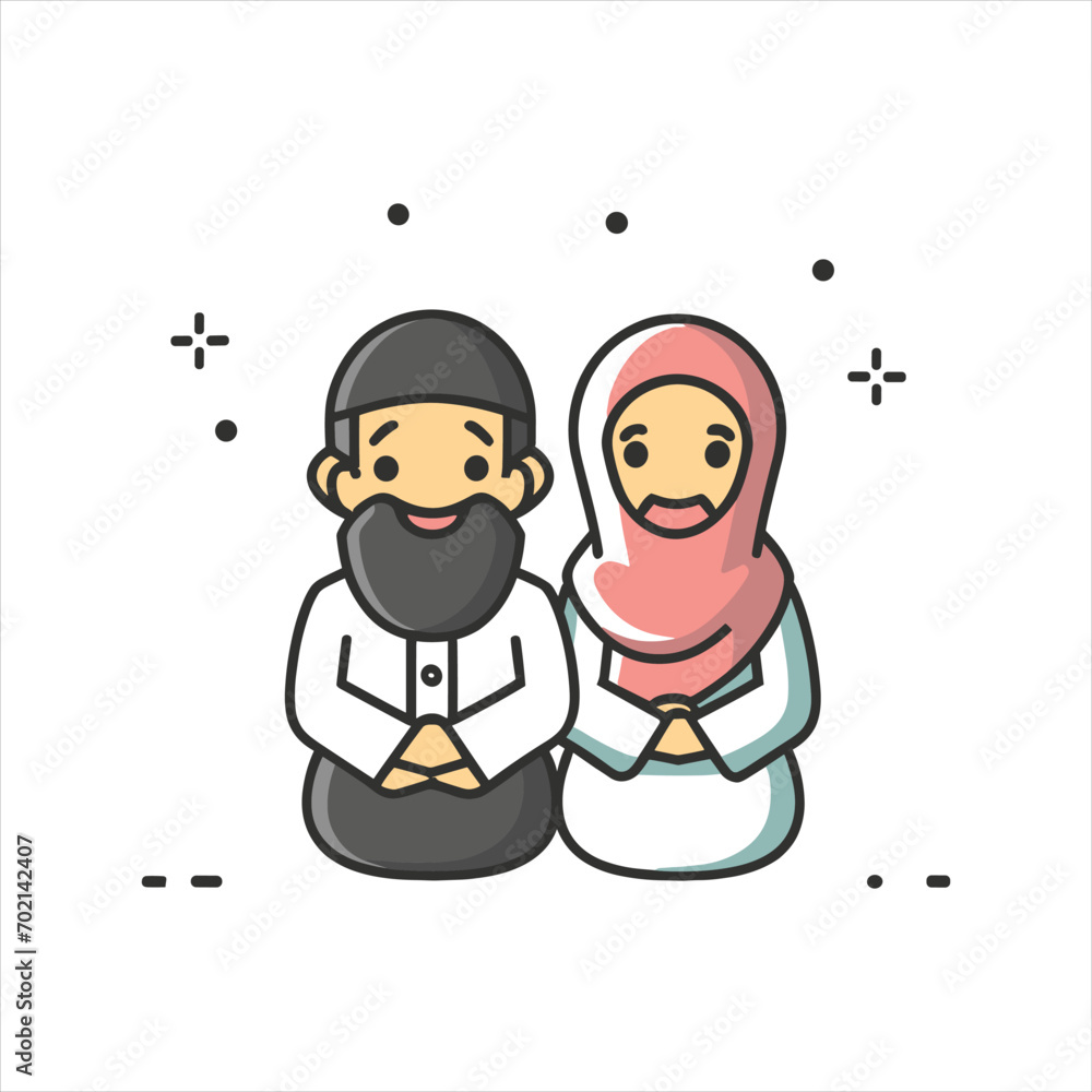 Muslim couple illustration 