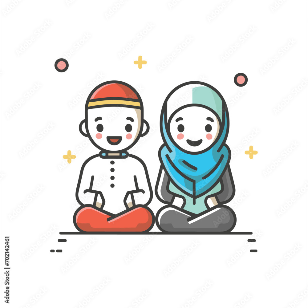 Muslim couple illustration 